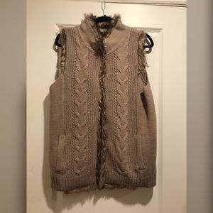Sweater, Faux Fur Vest